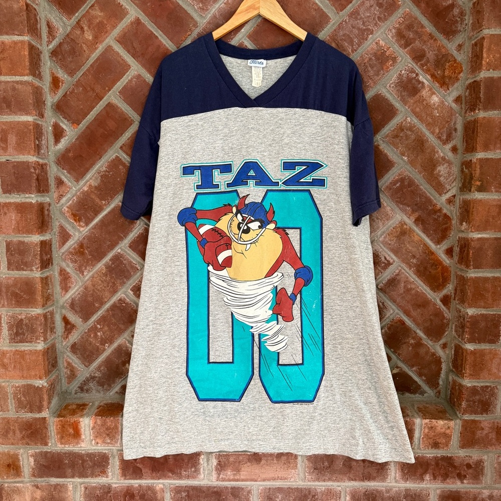 Vintage‎ Flirts Taz Sleep T Shirt Football Adult One Size 1995